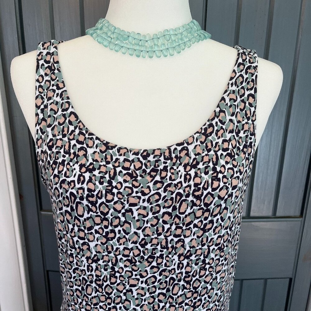 NICOLE MILLER  NEW YORK Sleeveless Leopard Print Midi Dress Size Large